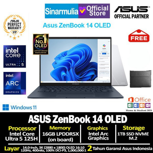 ASUS Zenbook 14 OLED UX3405MA Intel Ultra 5 125H 1TB SSD 16GB 3K 120Hz