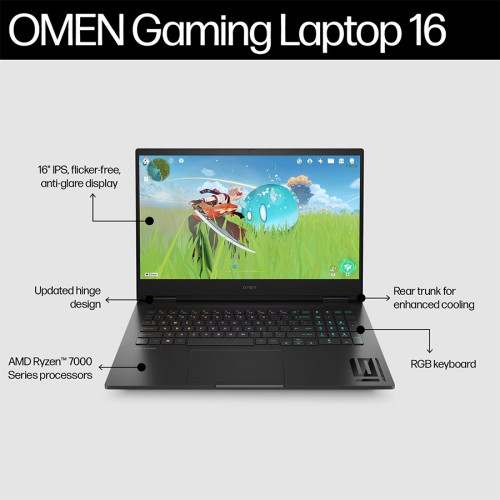 HP Omen 16-xf0011AX Ryzen 7 7840HS RTX4070 1TB SSD 32GB Win11+OHS22