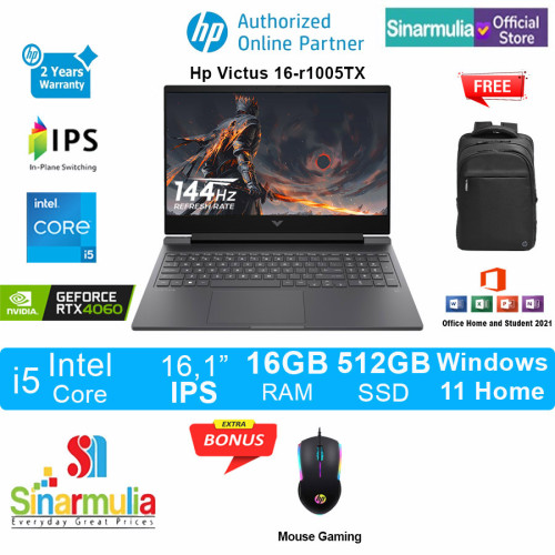 HP Victus 16-r1005TX i5-14500HX RTX4060 512GB SSD 16GB 144Hz 100%sRGB Win11+OHS