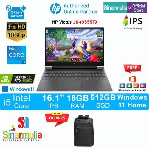 HP Victus Gaming 16-r0555TX i5-13500HX RTX4060 512GB SSD 16GB 165Hz 100%sRGB IPS Win11+OHS