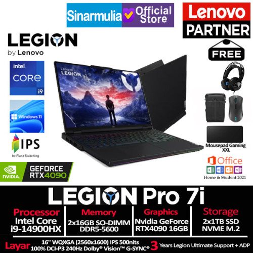 Lenovo Legion Pro 7i i9-14900HX RTX4090 2TB SSD 32GB IPS 240Hz Win11