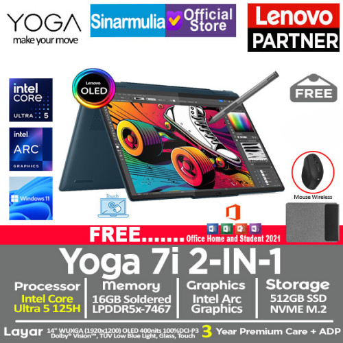 Lenovo Yoga 7i 2IN1 Intel Ultra 5 125H 512GB SSD 16GB OLED Touch Win11