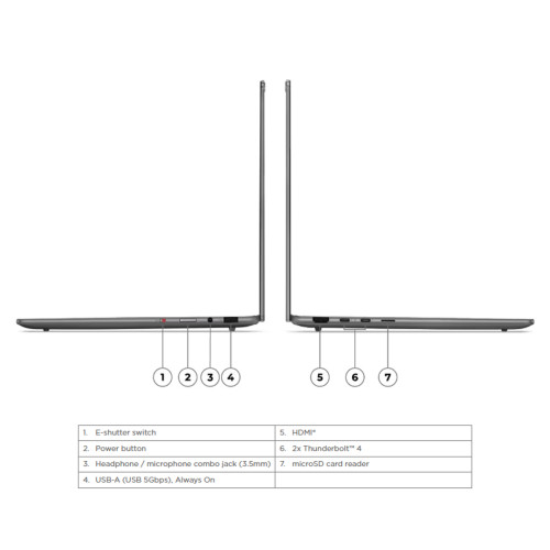 Lenovo Yoga Slim 7i Aura Edition Ultra 5 226V 512GB SSD 16GB 2.8K WQXGA+ OLED 120Hz 100%sRGB Copilot+ Touch Win11+OHS18