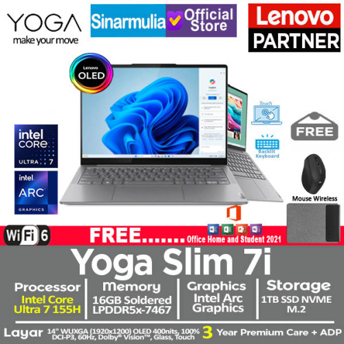 Lenovo Yoga Slim 7i Intel Ultra 7 155H 1TB SSD 16GB OLED Touch Win11