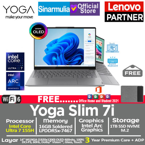 Lenovo Yoga Slim 7i Intel Ultra 7 155H 1TB SSD 16GB OLED Touch Win11