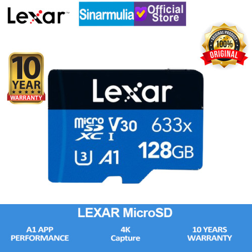 Lexar Microsd 128GB 100MB/s High Performance 633x MicroSDHC UHS-I A1
