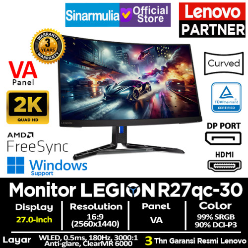 Monitor Gaming Lenovo Legion R27qc-30 VA 180Hz 0.5ms 2K QHD 99%sRGB1