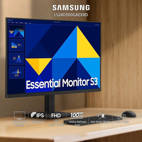 Monitor LED Samsung 24" Essential S3 S24D300 IPS FHD 100Hz6