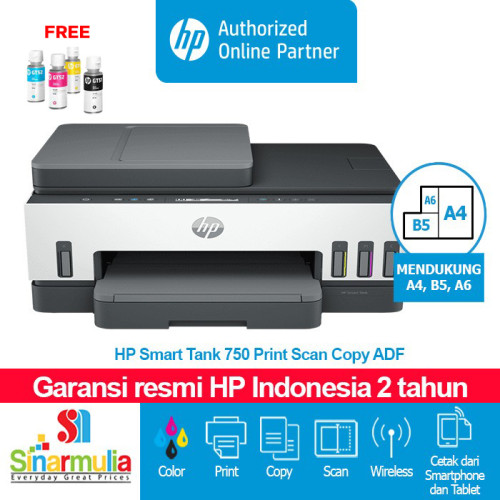 Printer HP Smart Tank 750 Print Scan Copy ADF Garansi Resmi